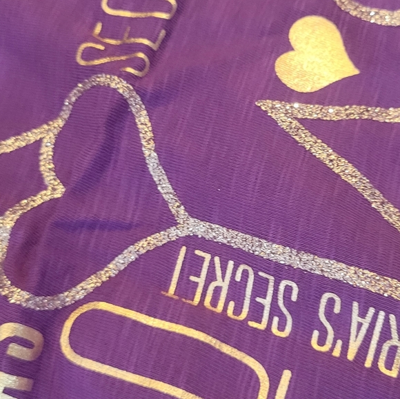 NWT VICTORIA'S SECRET TANK PAJAMA SET PURPLE XS Purple White Gold Silver Sparkle - Picture 6 of 10